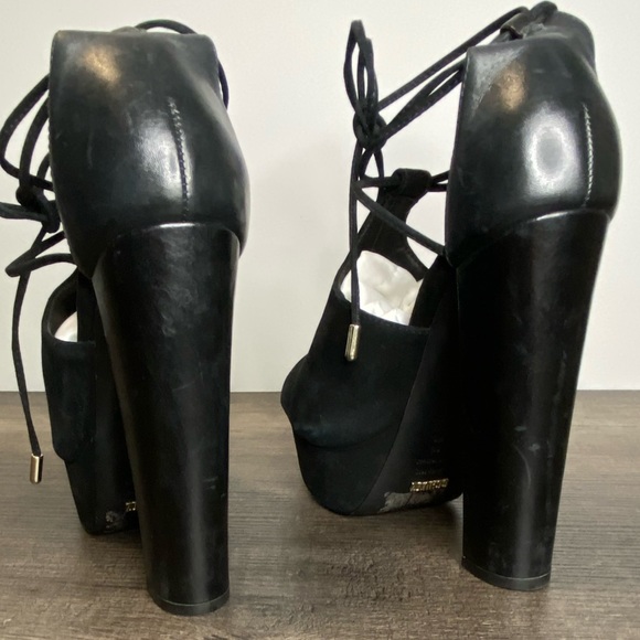 SHULTZ black suede heels size 6 - Picture 3 of 4